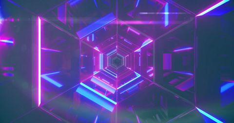 Neon Tunnel with Retro Sale Text for Marketing - Download Free Stock Images Pikwizard.com