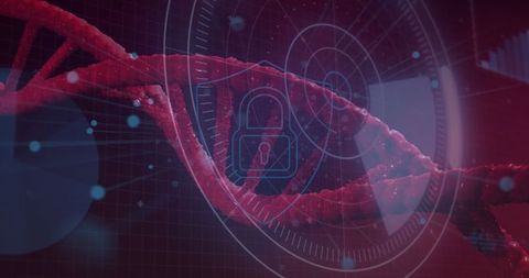 DNA Security Concept with Technology Interface HUD