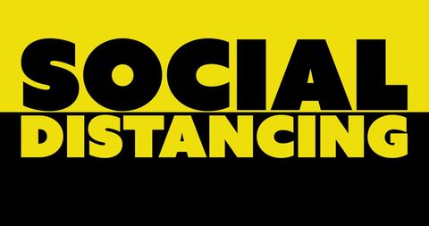 Bold Social Distancing Text on Distinct Yellow and Black Background - Download Free Stock Images Pikwizard.com