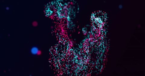 Dynamic Colorful Particles on Black Background - Download Free Stock Images Pikwizard.com