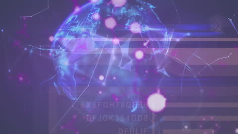 Futuristic Digital Globe Animation with Data Connections