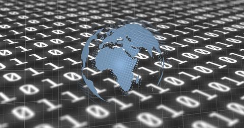 Global Finance Concept with Rotating Globe and Binary Code Background - Download Free Stock Images Pikwizard.com