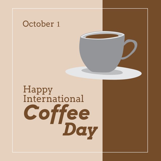 International Coffee Day Celebration with Cup Illustration - Download Free Stock Templates Pikwizard.com