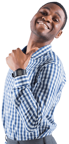 confident man smiling wearing blue checkered shirt on transparent background - Download Free Stock Videos Pikwizard.com