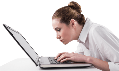 transparent background of attentive businesswoman typing on laptop - Download Free Stock Videos Pikwizard.com