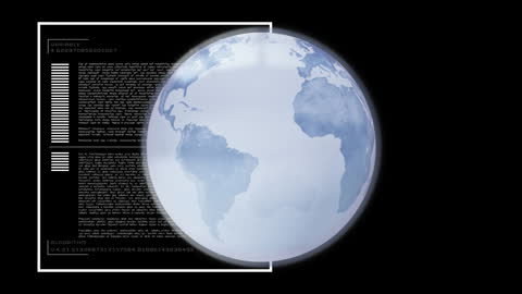 Digital Globe Interface with Static Overlay Animation