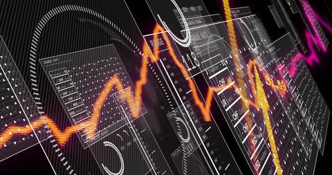 Dynamic Data Visualization Interface Featuring Line Graph and Analytics