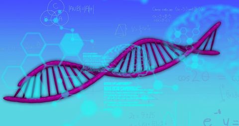Medical data processing over dna strand on blue background
