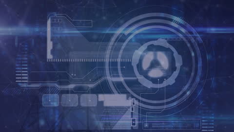 Futuristic Interface with Data Processing Animation