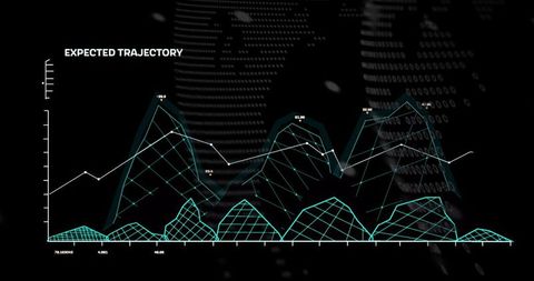 Digital Graph Display with Dynamic Data Visualization on Black Background - Download Free Stock Images Pikwizard.com