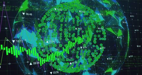 Data Visualization Over Digital Globe Interface - Download Free Stock Images Pikwizard.com