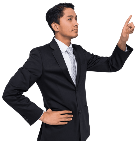 Asian Businessman Holding Pen on Transparent Background - Download Free Stock Videos Pikwizard.com