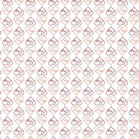 Transparent pattern of pink and red hearts celebrating love