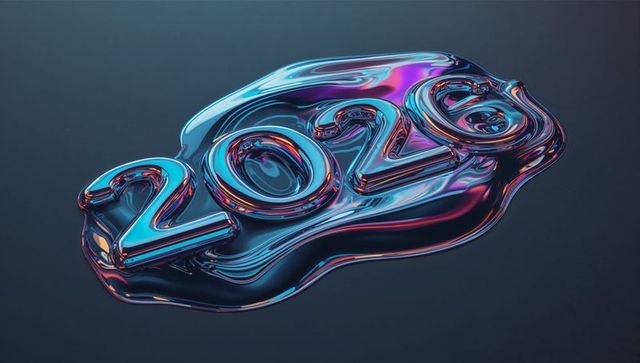 Iridescent 2020 Liquid Metal Sculpture with Neon Rim Lighting and Futuristic Prismatic Glow