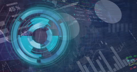 Futuristic Data Dashboard with Analyzing Interface