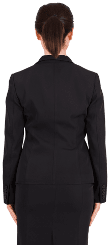 Transparent Back View Asian Businesswoman in Formal Attire