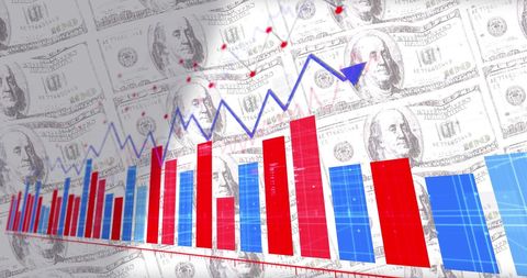 rising financial graph and us dollar collage - Download Free Stock Images Pikwizard.com