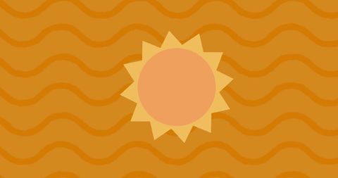 Vibrant rotating sun with hypnotic wave motion pattern