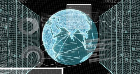 Futuristic Global Network with Digital Interfaces - Download Free Stock Images Pikwizard.com