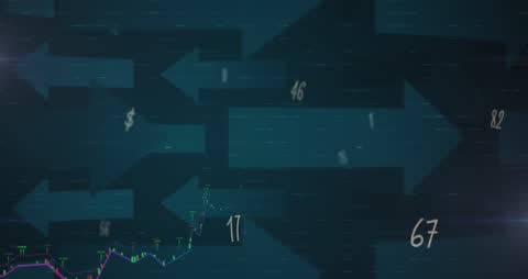 Arrow Conceptual Data Background with Financial Graph Overlay