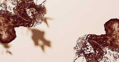 Artistic Silhouette of Leaves with Abstract Spots Over Neutral Background