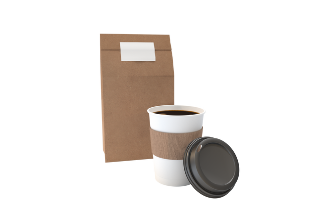 Vector Transparent Take Out Coffee Cup and Bag for Food Delivery - Download Free Stock Videos Pikwizard.com