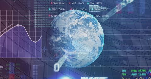 Global Finance and Data Analysis Over Earth - Download Free Stock Images Pikwizard.com
