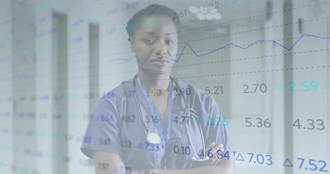 Confident Doctor Analyzing Healthcare Financial Growth Trends