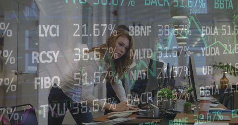 Businesswoman Analyzing Stock Market Data with Computer Technology - Download Free Stock Images Pikwizard.com