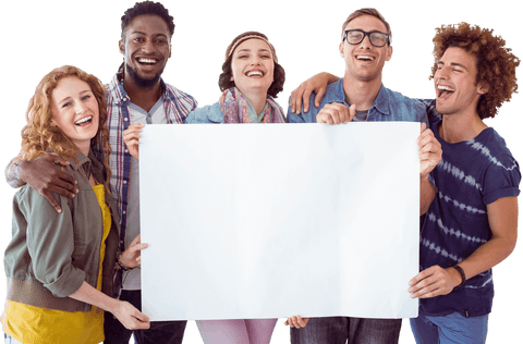 diverse group holding large transparent poster - Download Free Stock Videos Pikwizard.com