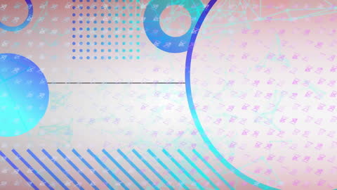 Dynamic Animation Showing Moving Shapes and Digital Interface