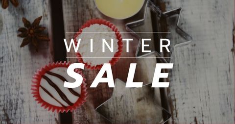 Winter Sale Advertisement with Festive Background