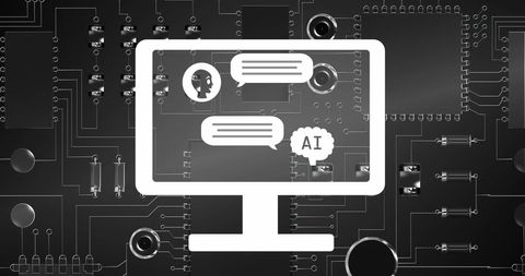 artificial intelligence interface on circuit board concept - Download Free Stock Images Pikwizard.com