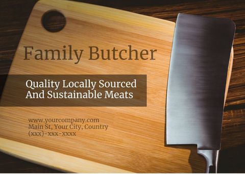 Butcher's Cleaver on Cutting Board Symbolizing Fresh Meats - Download Free Stock Templates Pikwizard.com