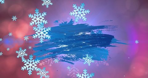 Festive Blue Brushstroke with Snowflakes and Holiday Bokeh Effect - Download Free Stock Images Pikwizard.com