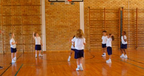 Children Practicing Basketball Drills in Gymnasium - Download Free Stock Images Pikwizard.com