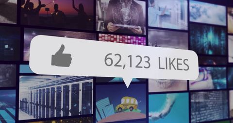 Social Media Engagement Concept on Digital Screen Wall - Download Free Stock Images Pikwizard.com