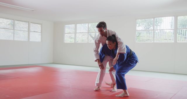 Mixed Gender Martial Arts Training in Minimalist Dojo - Download Free Stock Images Pikwizard.com