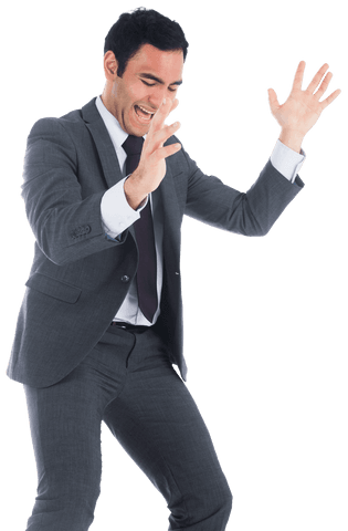 cheerful biracial businessman celebrating on transparent background - Download Free Stock Videos Pikwizard.com