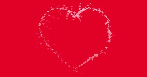 Heart Outline with Pink Hearts on Bright Red Background - Download Free Stock Images Pikwizard.com