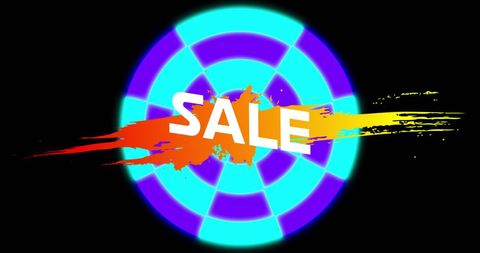 Dynamic sale animation with vibrant moving shapes