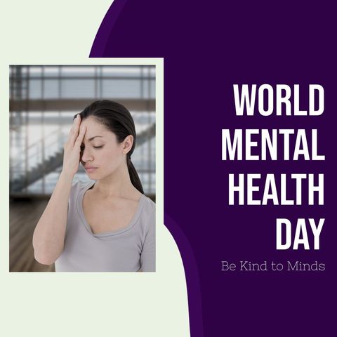 World Mental Health Day Awareness with Concerned Young Woman - Download Free Stock Templates Pikwizard.com