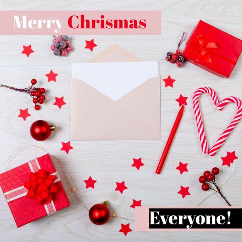 Christmas Greetings Card with Festive Decorations and Gifts - Download Free Stock Templates Pikwizard.com