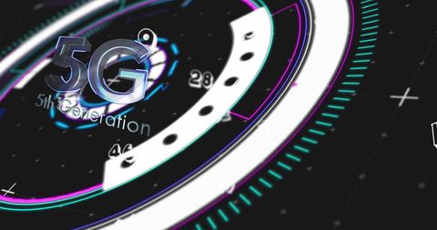 Futuristic 5g technology scope with dynamic interface