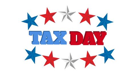Tax Day Concept with Stars and Patriotic Colors