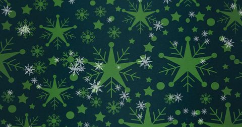 Green Snowflakes on Dark Background Festive Holiday Pattern - Download Free Stock Images Pikwizard.com
