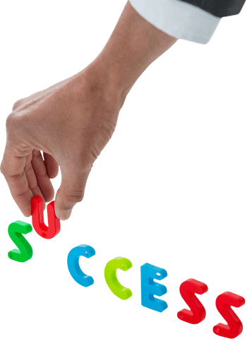 Businessman Arranging Success Letters on Transparent Surface - Download Free Stock Videos Pikwizard.com