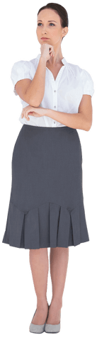 Transparent Background Businesswoman Ponders Ideas