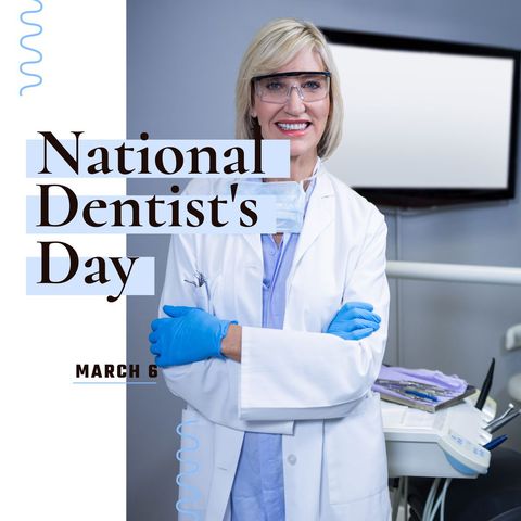Female Dentist in Office Celebrating National Dentist's Day - Download Free Stock Templates Pikwizard.com