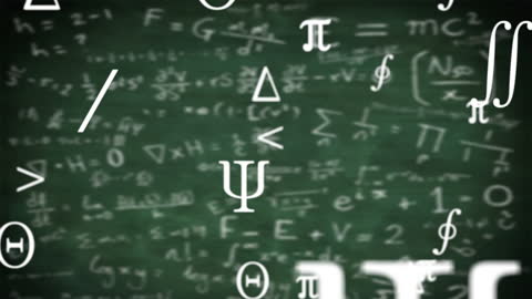 Animated Math Equations on Chalkboard Background